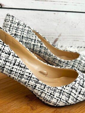 Charles by Charles David Angelica Black and White Tweed Heels